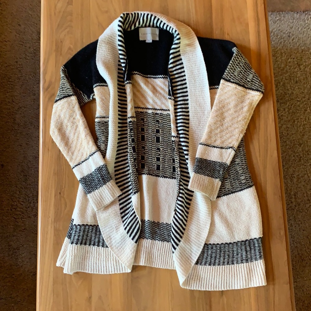 Black, Cream and Tan Knit Cartigan